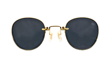 Gold Round Polarized Titanium Sunglasses